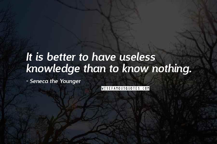 Seneca The Younger Quotes: It is better to have useless knowledge than to know nothing.