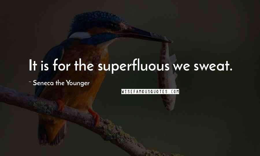 Seneca The Younger Quotes: It is for the superfluous we sweat.