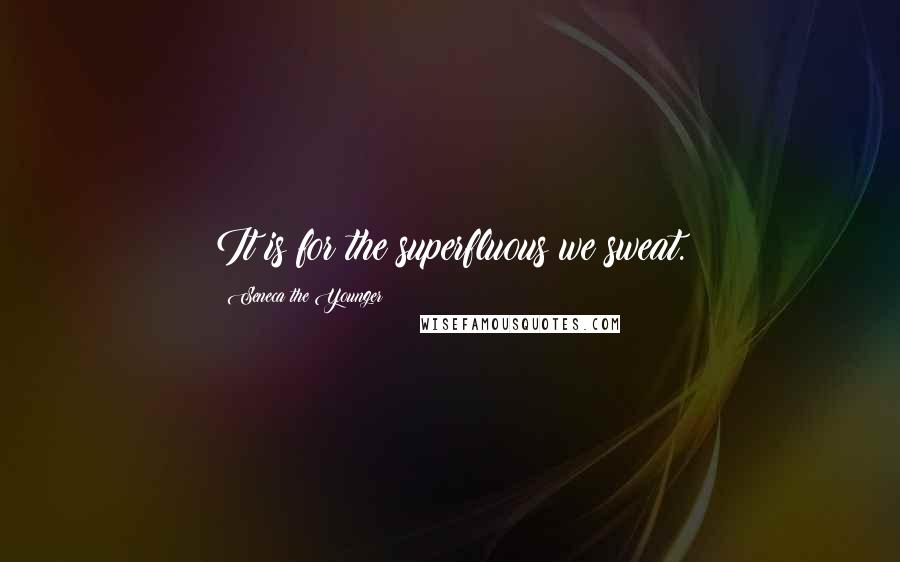 Seneca The Younger Quotes: It is for the superfluous we sweat.