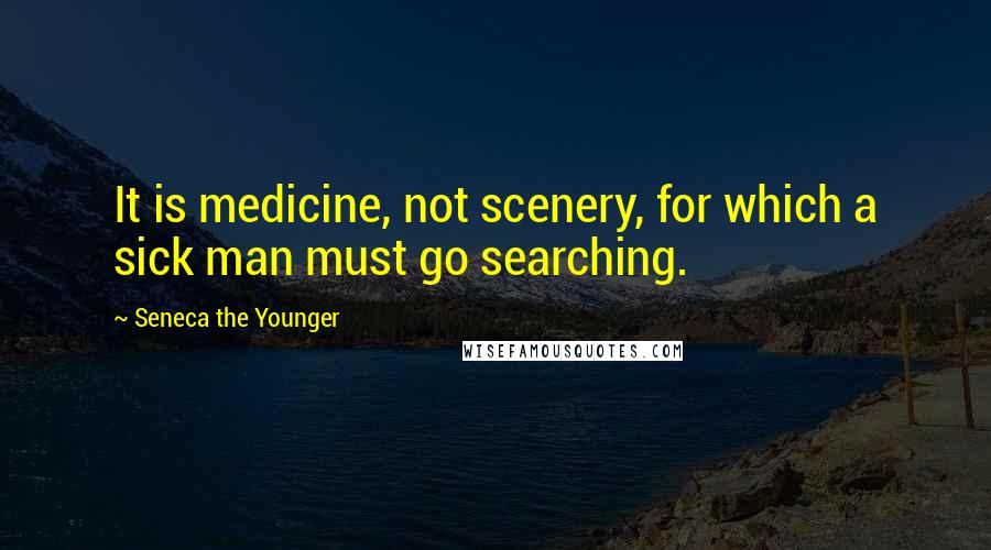 Seneca The Younger Quotes: It is medicine, not scenery, for which a sick man must go searching.