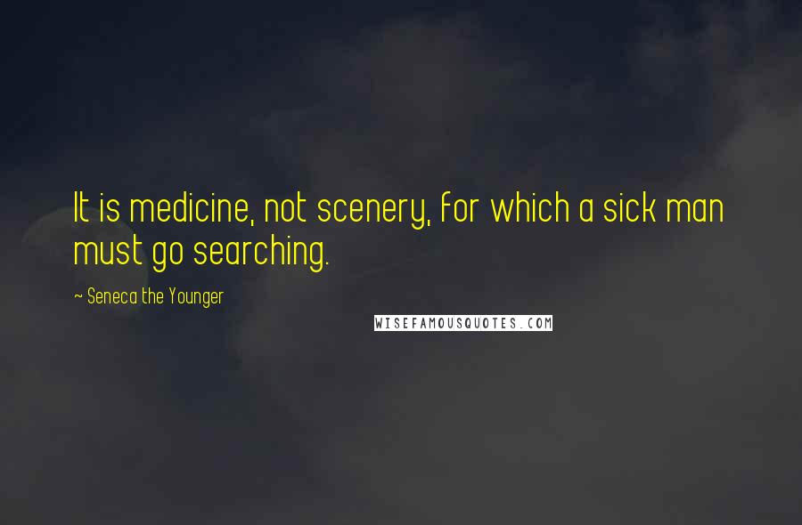 Seneca The Younger Quotes: It is medicine, not scenery, for which a sick man must go searching.