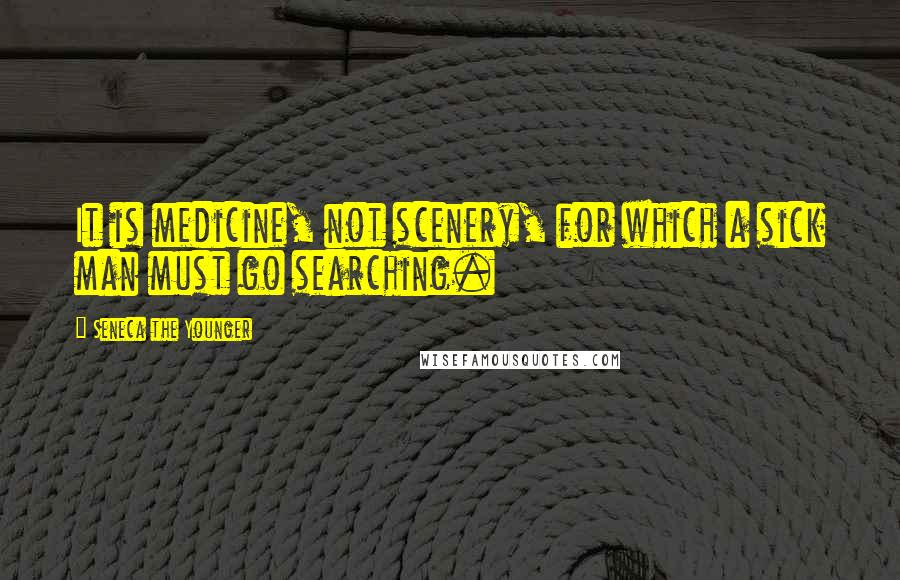 Seneca The Younger Quotes: It is medicine, not scenery, for which a sick man must go searching.