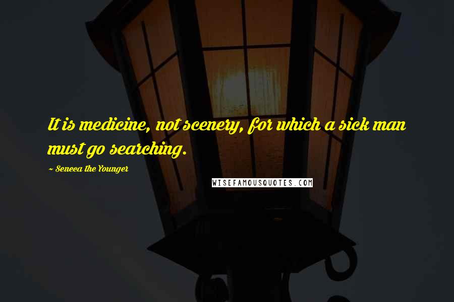 Seneca The Younger Quotes: It is medicine, not scenery, for which a sick man must go searching.