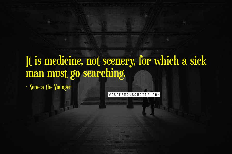 Seneca The Younger Quotes: It is medicine, not scenery, for which a sick man must go searching.