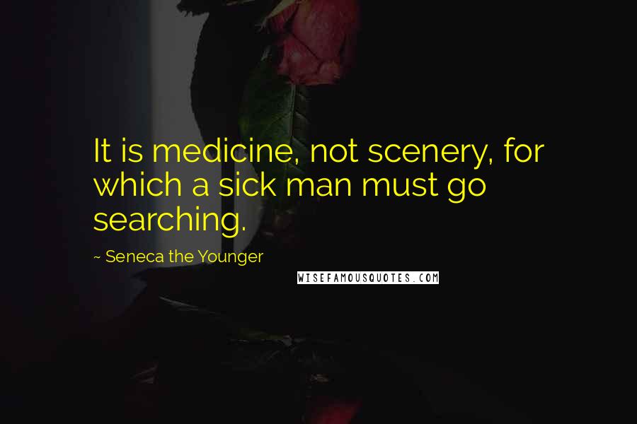 Seneca The Younger Quotes: It is medicine, not scenery, for which a sick man must go searching.