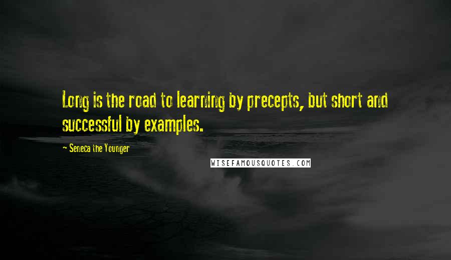 Seneca The Younger Quotes: Long is the road to learning by precepts, but short and successful by examples.