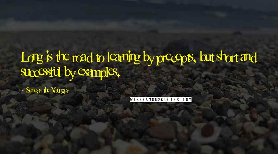 Seneca The Younger Quotes: Long is the road to learning by precepts, but short and successful by examples.