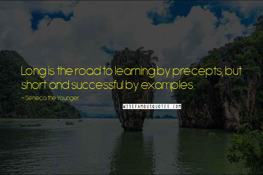 Seneca The Younger Quotes: Long is the road to learning by precepts, but short and successful by examples.