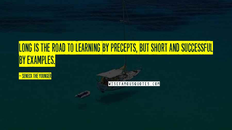 Seneca The Younger Quotes: Long is the road to learning by precepts, but short and successful by examples.