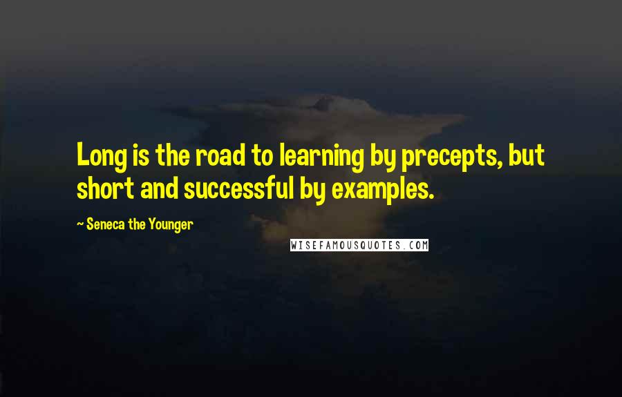 Seneca The Younger Quotes: Long is the road to learning by precepts, but short and successful by examples.