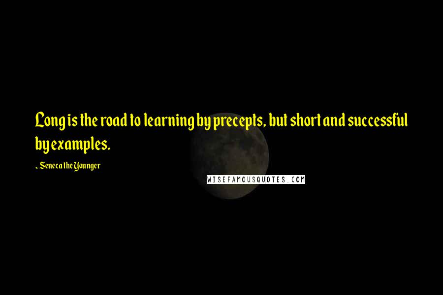 Seneca The Younger Quotes: Long is the road to learning by precepts, but short and successful by examples.