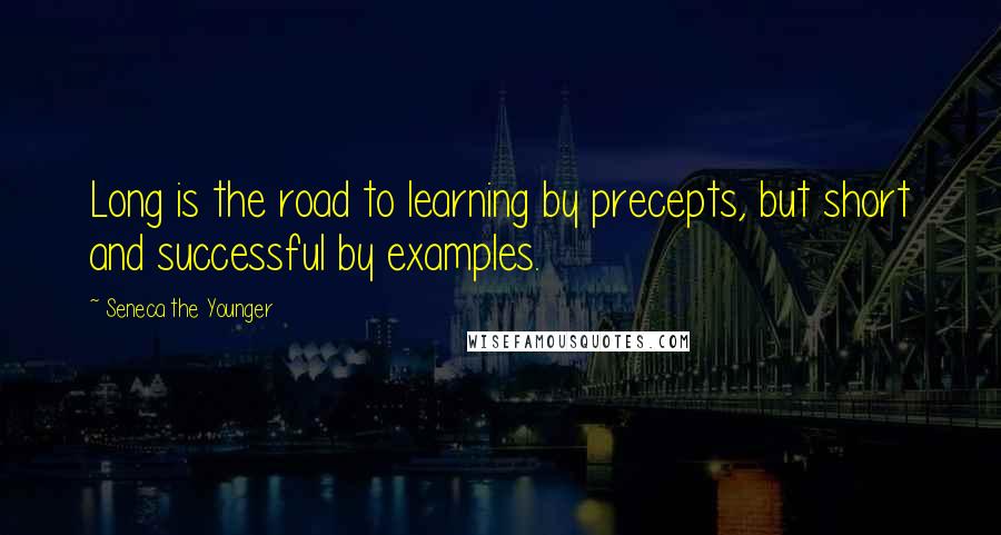 Seneca The Younger Quotes: Long is the road to learning by precepts, but short and successful by examples.