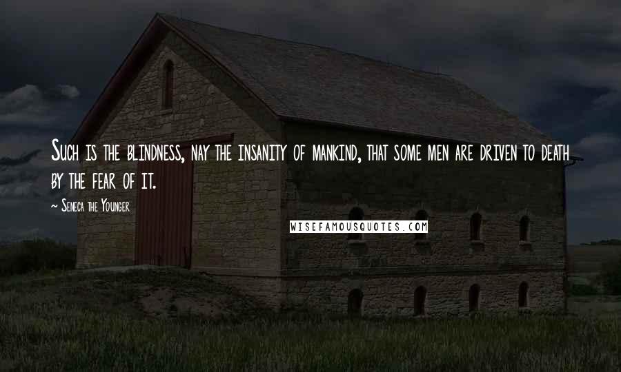 Seneca The Younger Quotes: Such is the blindness, nay the insanity of mankind, that some men are driven to death by the fear of it.