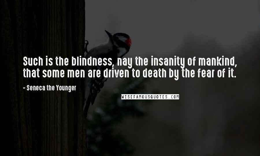 Seneca The Younger Quotes: Such is the blindness, nay the insanity of mankind, that some men are driven to death by the fear of it.