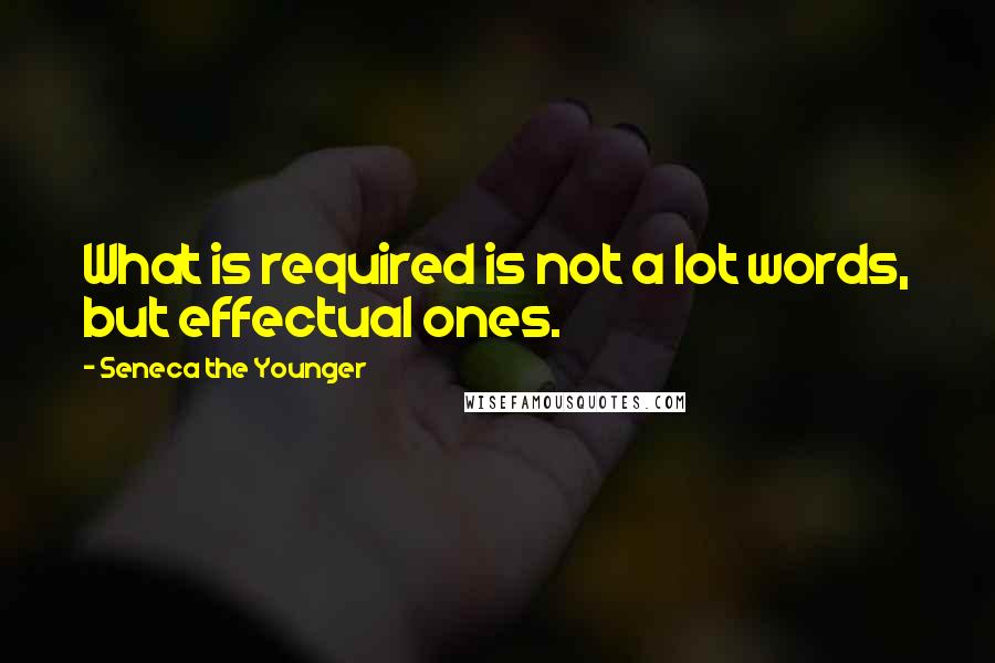 Seneca The Younger Quotes: What is required is not a lot words, but effectual ones.