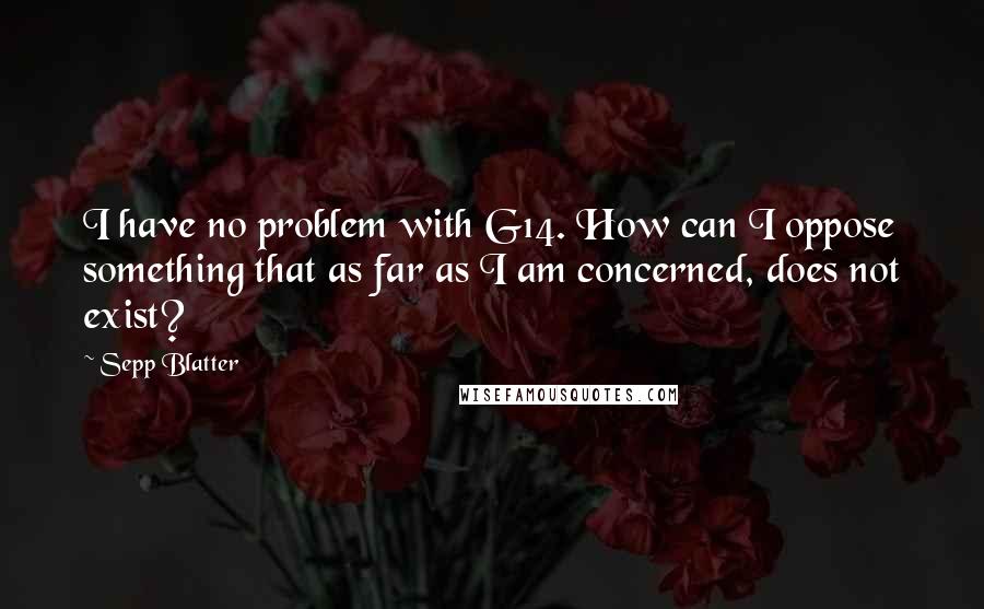 Sepp Blatter Quotes: I have no problem with G14. How can I oppose something that as far as I am concerned, does not exist?