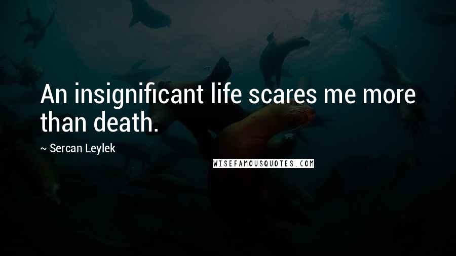 Sercan Leylek Quotes: An insignificant life scares me more than death.