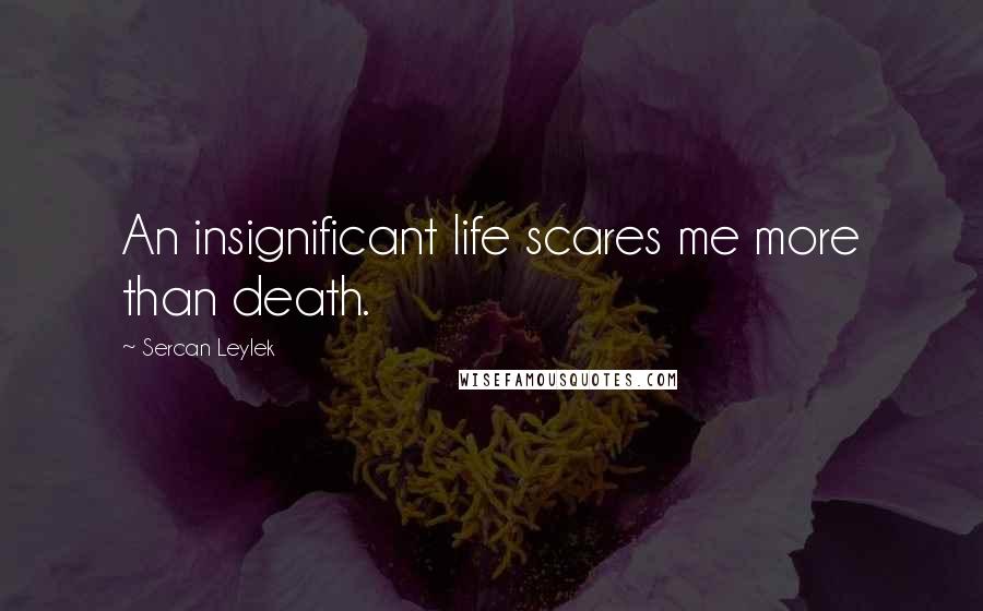 Sercan Leylek Quotes: An insignificant life scares me more than death.