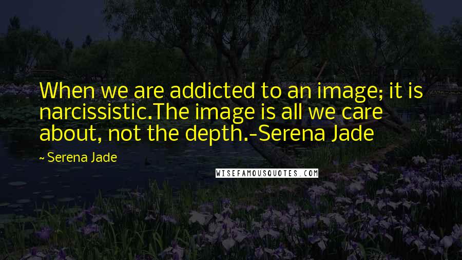 Serena Jade Quotes: When we are addicted to an image; it is narcissistic.The image is all we care about, not the depth.-Serena Jade