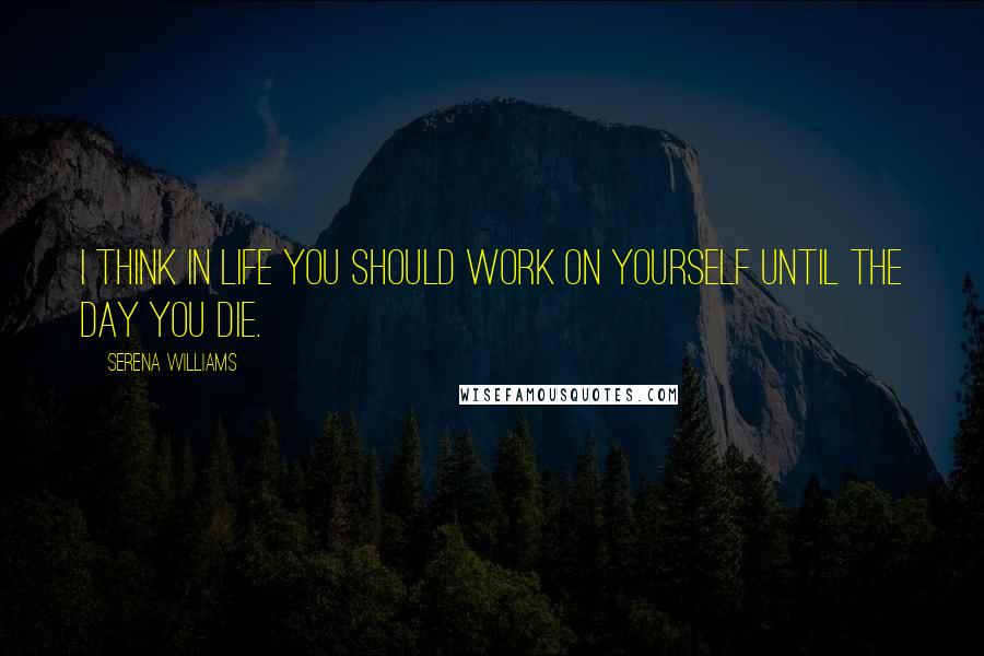 Serena Williams Quotes: I think in life you should work on yourself until the day you die.