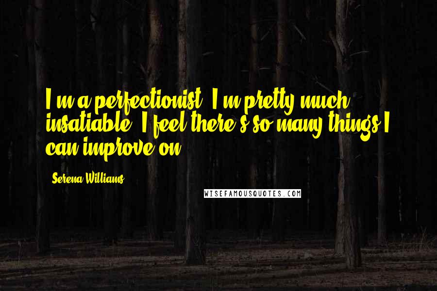 Serena Williams Quotes: I'm a perfectionist. I'm pretty much insatiable. I feel there's so many things I can improve on.