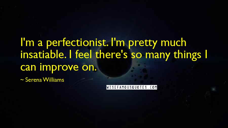 Serena Williams Quotes: I'm a perfectionist. I'm pretty much insatiable. I feel there's so many things I can improve on.