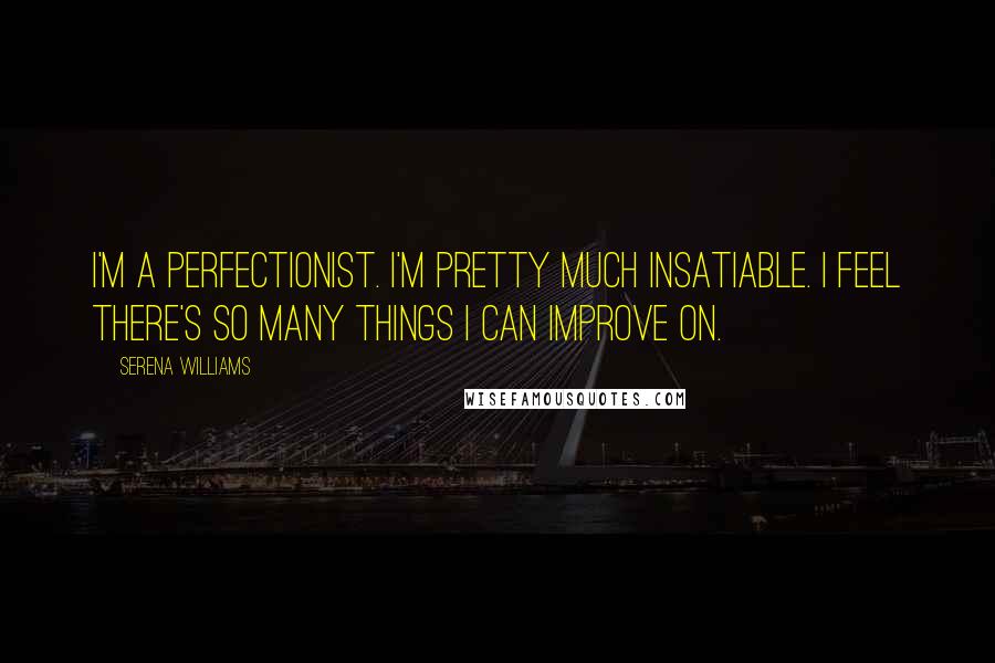 Serena Williams Quotes: I'm a perfectionist. I'm pretty much insatiable. I feel there's so many things I can improve on.