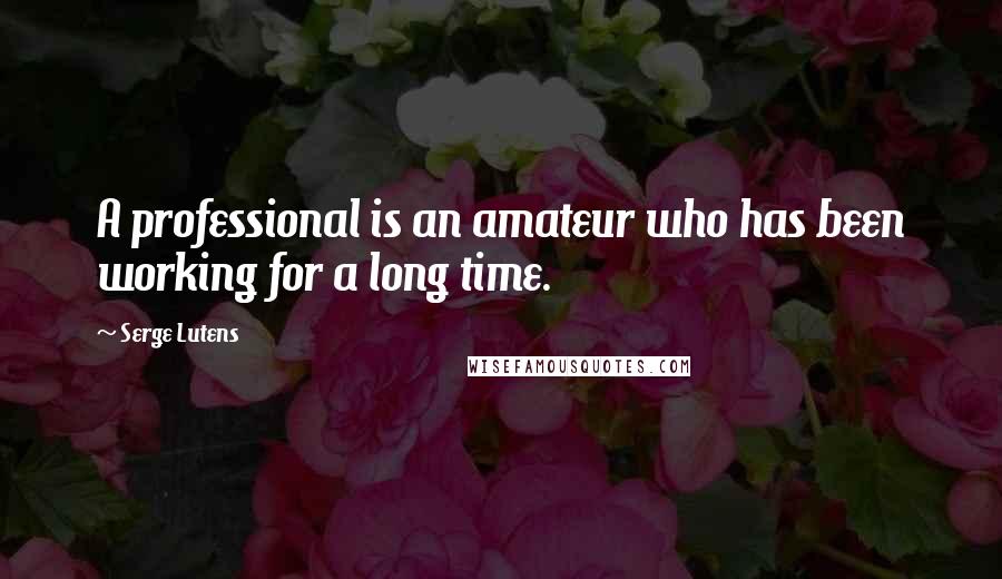 Serge Lutens Quotes: A professional is an amateur who has been working for a long time.