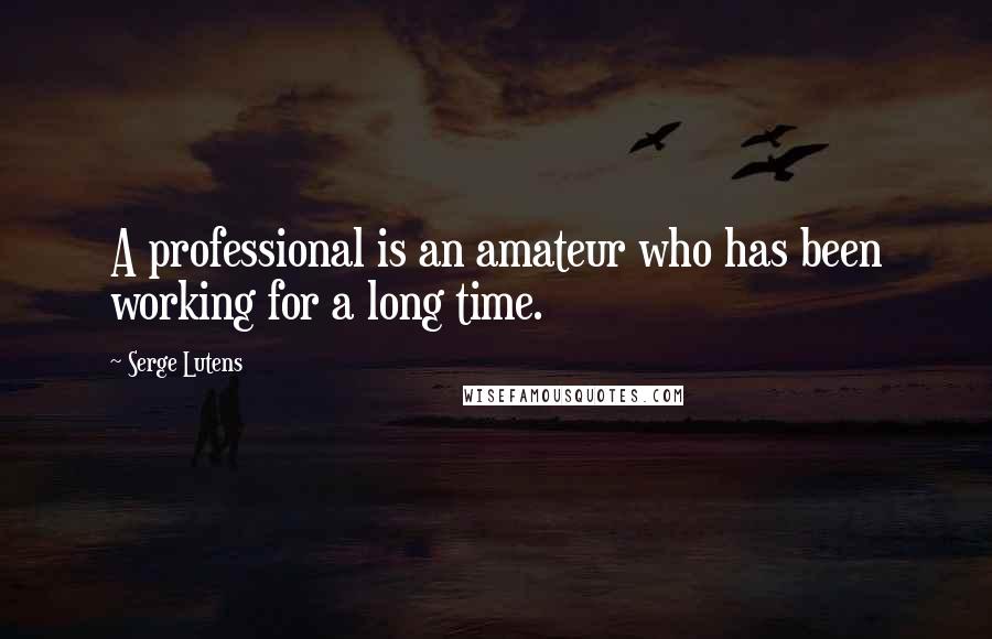 Serge Lutens Quotes: A professional is an amateur who has been working for a long time.