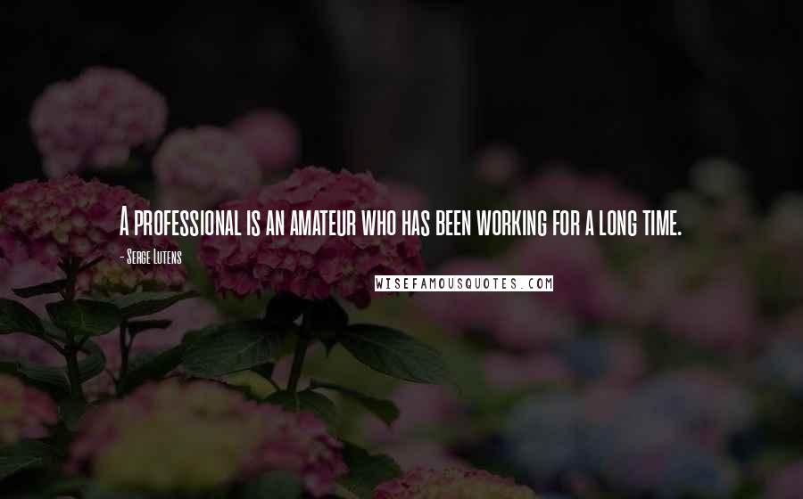 Serge Lutens Quotes: A professional is an amateur who has been working for a long time.