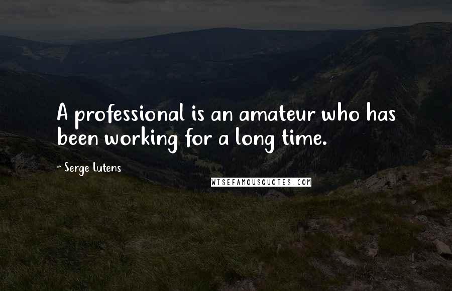 Serge Lutens Quotes: A professional is an amateur who has been working for a long time.