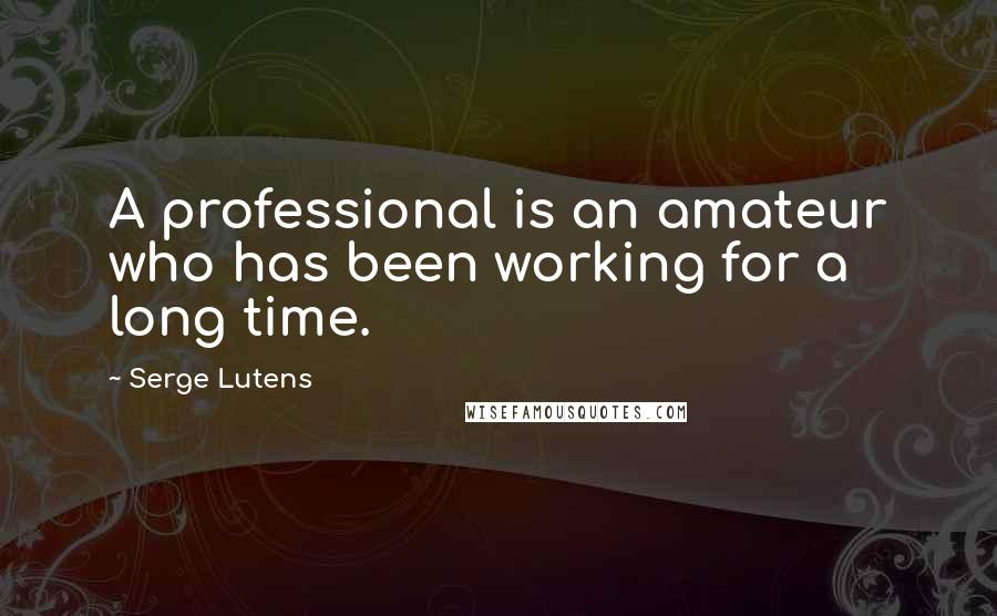 Serge Lutens Quotes: A professional is an amateur who has been working for a long time.
