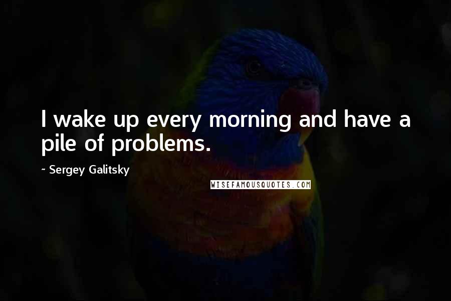 Sergey Galitsky Quotes: I wake up every morning and have a pile of problems.