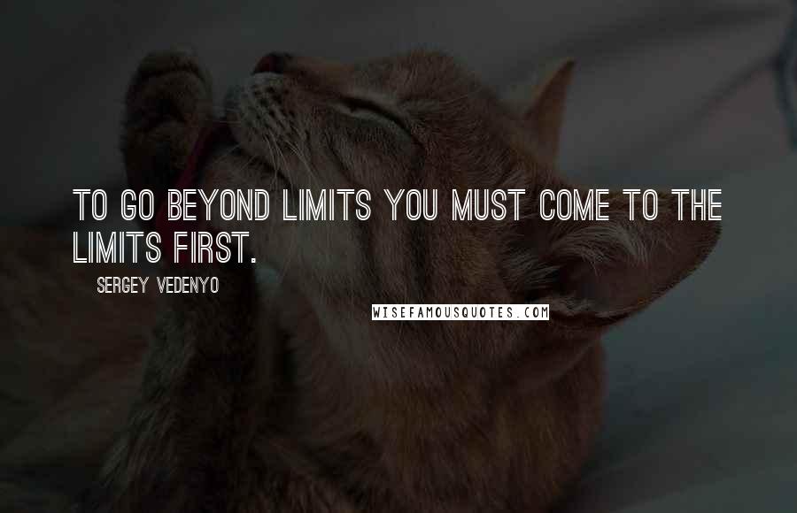 Sergey Vedenyo Quotes: To go beyond limits you must come to the limits first.