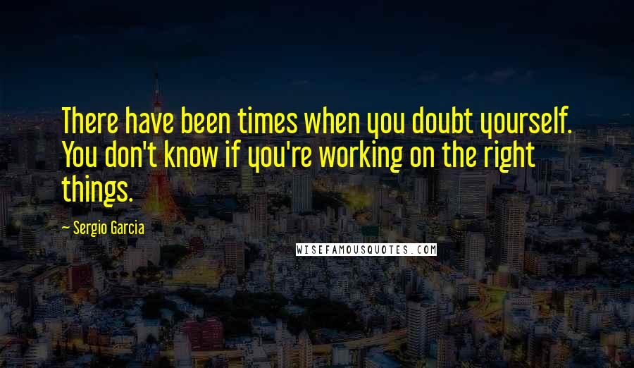 Sergio Garcia Quotes: There have been times when you doubt yourself. You don't know if you're working on the right things.