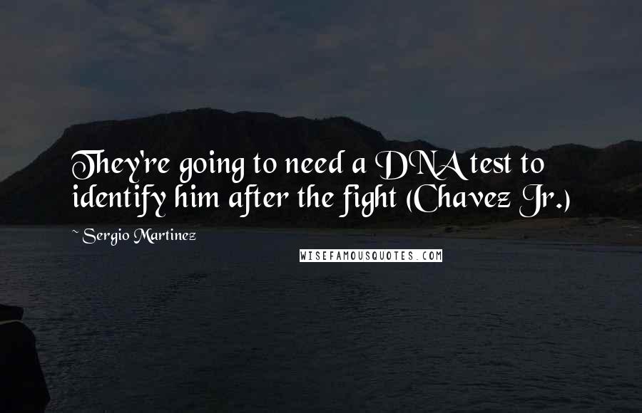 Sergio Martinez Quotes: They're going to need a DNA test to identify him after the fight (Chavez Jr.)