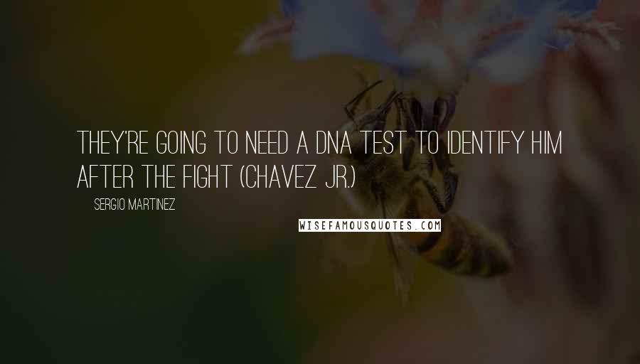 Sergio Martinez Quotes: They're going to need a DNA test to identify him after the fight (Chavez Jr.)