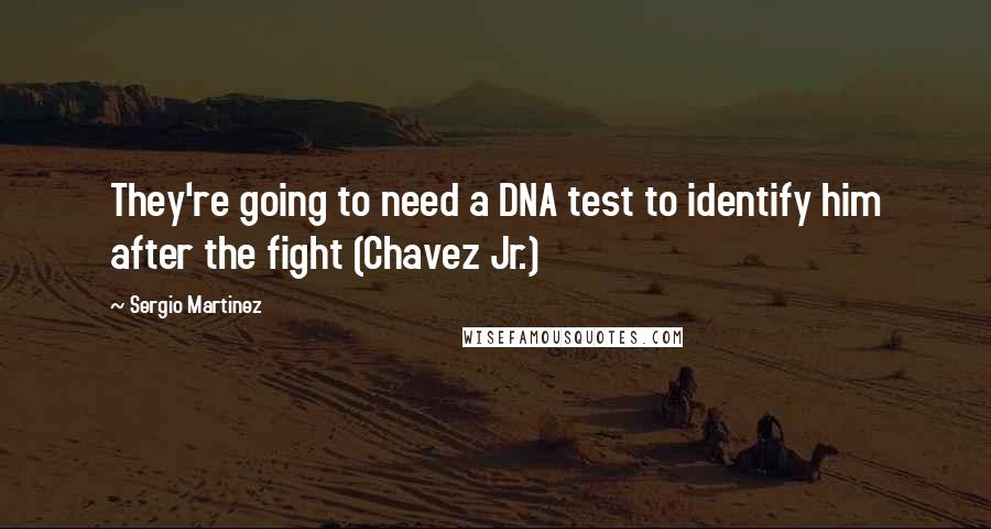 Sergio Martinez Quotes: They're going to need a DNA test to identify him after the fight (Chavez Jr.)