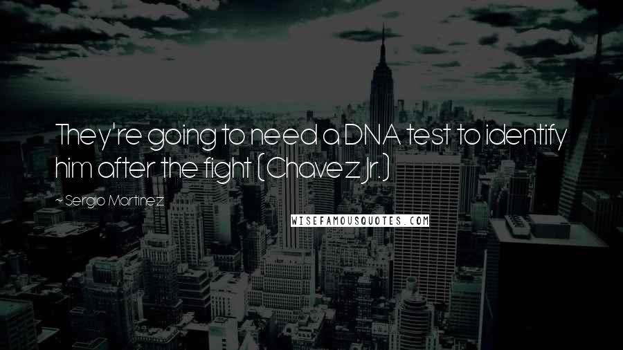 Sergio Martinez Quotes: They're going to need a DNA test to identify him after the fight (Chavez Jr.)