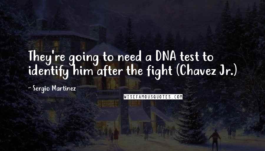 Sergio Martinez Quotes: They're going to need a DNA test to identify him after the fight (Chavez Jr.)