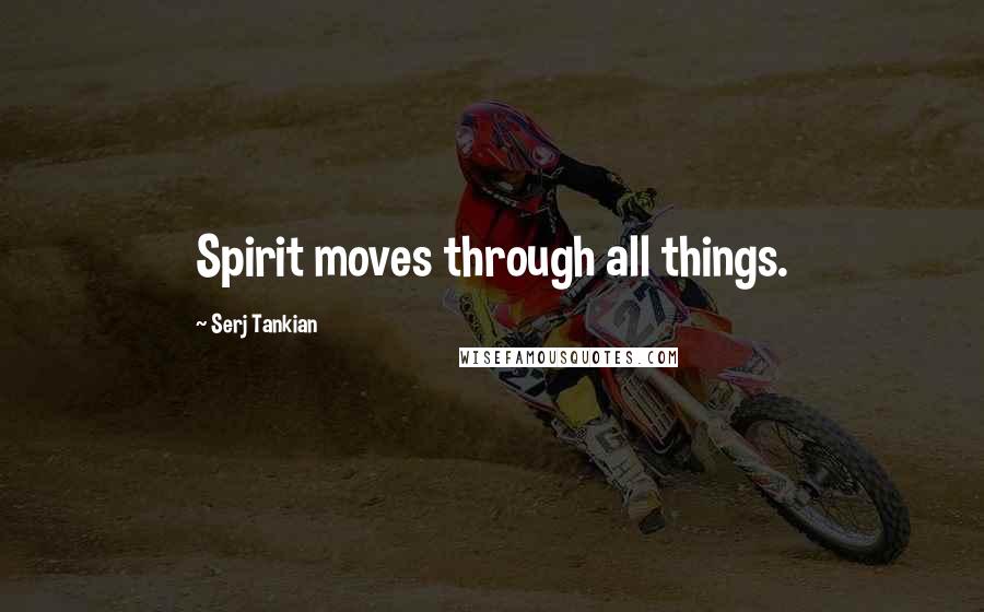 Serj Tankian Quotes: Spirit moves through all things.
