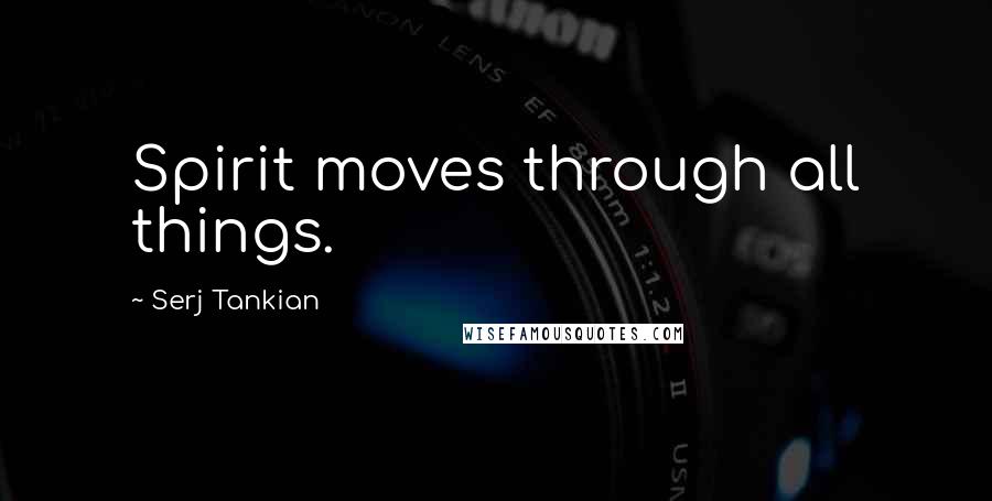 Serj Tankian Quotes: Spirit moves through all things.