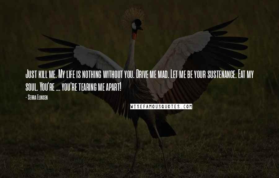 Serra Elinsen Quotes: Just kill me. My life is nothing without you. Drive me mad. Let me be your sustenance. Eat my soul. You're ... you're tearing me apart!