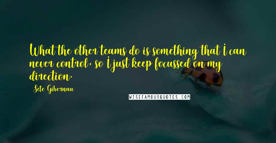 Sete Gibernau Quotes: What the other teams do is something that I can never control, so I just keep focussed on my direction.