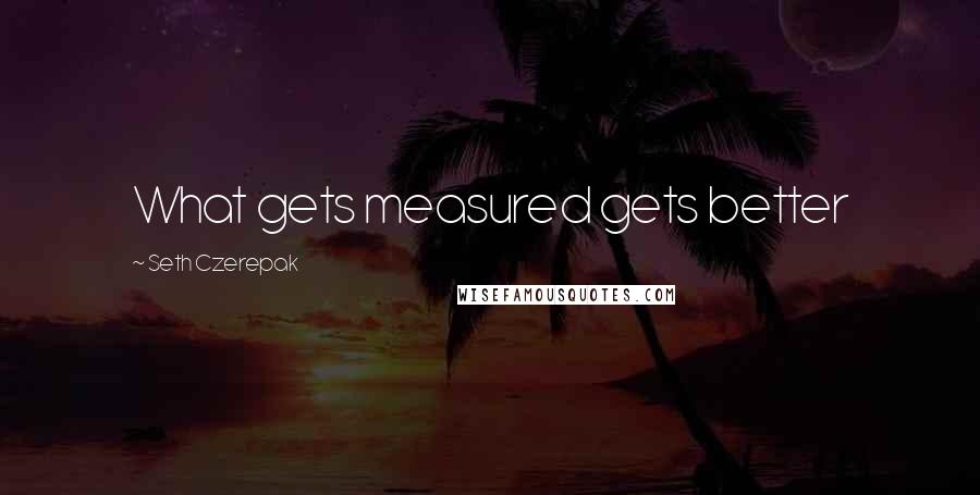 Seth Czerepak Quotes: What gets measured gets better