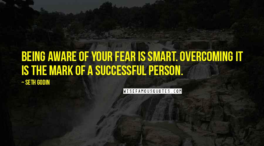 Seth Godin Quotes: Being aware of your fear is smart. Overcoming it is the mark of a successful person.