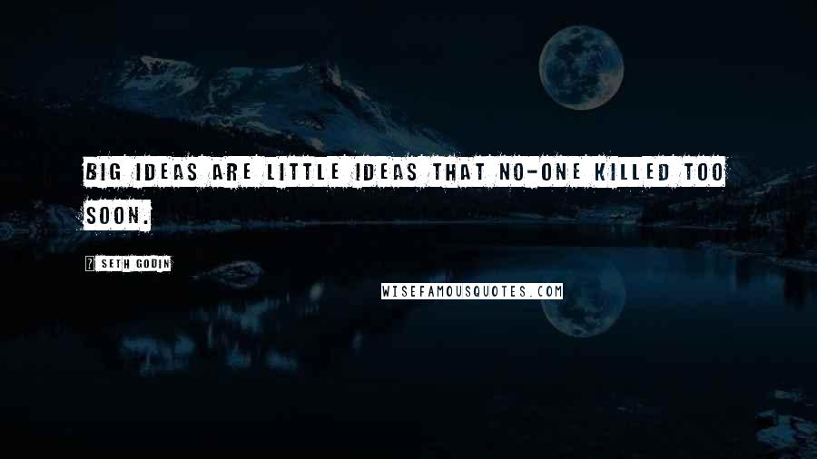 Seth Godin Quotes: Big ideas are little ideas that no-one killed too soon.