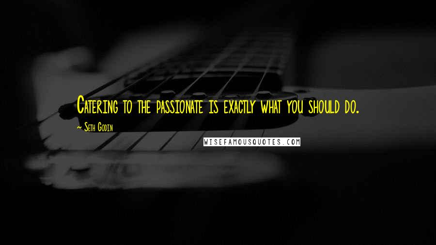 Seth Godin Quotes: Catering to the passionate is exactly what you should do.