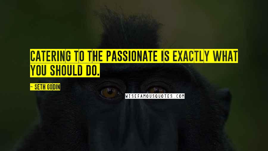 Seth Godin Quotes: Catering to the passionate is exactly what you should do.