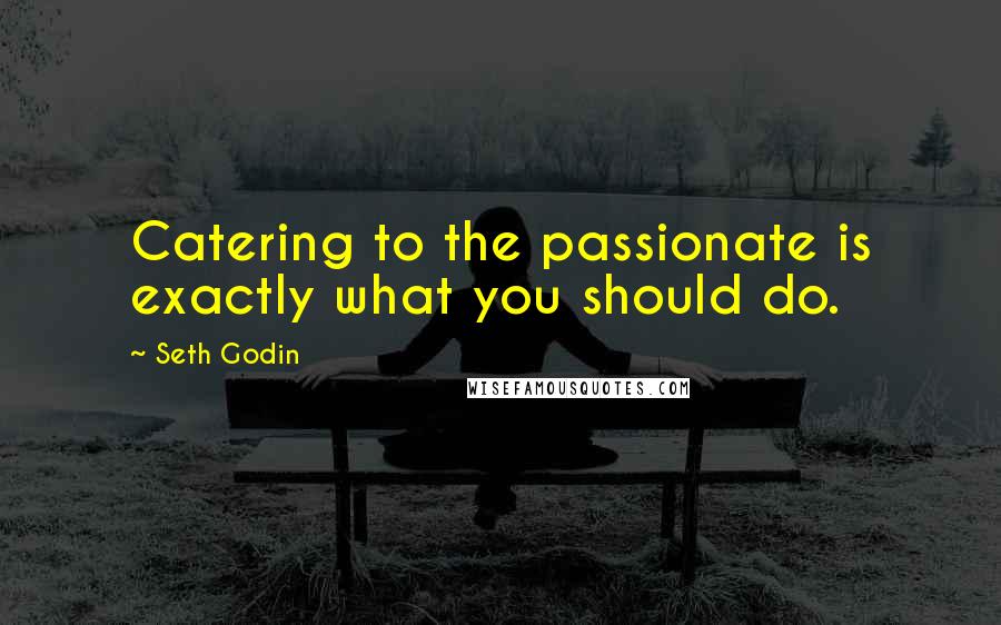 Seth Godin Quotes: Catering to the passionate is exactly what you should do.